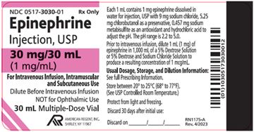 American Regent, Inc. Issues Voluntary Nationwide Recall of Three Lots of Epinephrine Injection, USP 30 mg/30 mL (1 mg/mL) Due to the Presence of Particulate Ma