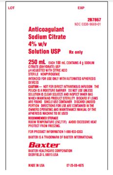 Baxter Issues Voluntary Nationwide Recall for One Lot of Anticoagulant Sodium Citrate Solution Due to Potential Presence of Particulate Matter