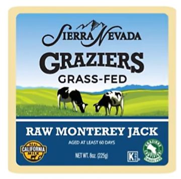 Sierra Nevada Cheese Company, Inc: SIERRA NEVADA CHEESE
GRAZIERS
RAW MILK MEDIUM CHEDDAR
NET WT. 40 LBS
Item 6515